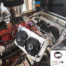 4-ROW ALUMINUM RADIATOR + RELAY  FOR 1982-2002 CHEVY S10/BLAZER/CORVETTE V8 SWAP picture