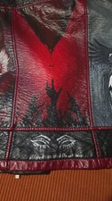Handpainted Massimo 90s Punk Leather Jacket Womens Large titled Perspective picture