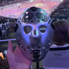 LA Kings 60th  Anniversary Silver Metallic Full Face Ice Hockey Goalie Mask picture