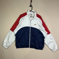 Vintage 90s Nike International Windbreaker White Red Navy Nylon Jacket Men's XL picture