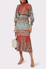JOHANNA ORTIZ Ataraxia Crepe Long Sleeve Midi Dress US 2 XS Org $1,325 picture