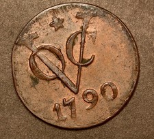 Scarce in High Grade Uncirculated 1790 Netherlands East Indies Duit KM# 111.1 picture