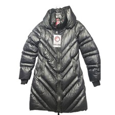 Canada Weathergear Womens Black Chevron Quilted Long Puffer Coat Parka Small NEW picture