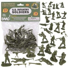 BMC CTS WW2 US Infantry Plastic Army Men Green 1:32 Classic Toy Soldier Figures picture