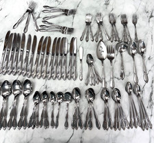 82 Pieces ONEIDA Community CHATELAINE Stainless Flatware Silverware Excellent picture