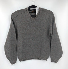 Truval Sportswear Vintage V-Neck Gray Wool blend Knit Sweater Mens Large 50s 60s picture
