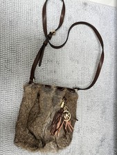 Michael Kors Small Brown Crossbody rabbit fur Strap Tassel picture