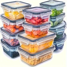 8 Pack Stackable Food Storage Containers Airtight & Leakproof Set Snap Lock Lids picture