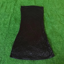 Vintage Coolwear USA Black Crinkle Mini Dress Y2K Strapless Open Back Size L picture
