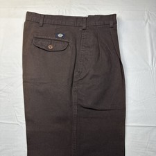 Vtg 90s Dockers Classic Fit Pleated Chino Pants Mens Dark Brown 33x30 #6688 picture