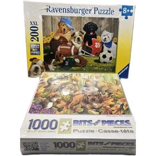 NEW PUZZLE LOVERS 2 Jigsaw Puzzles 1,000 & 200 Pieces  Ravenburger Bits & Pieces picture