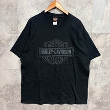 Harley-Davidson Bar Shield T Shirt Men's XL Black Gray Tonal Made USA Vintage picture