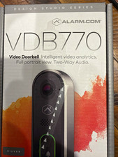 Alarm.com VDB770 Silver Video Doorbell Wi-Fi Two-Way Audio Person Detect 150° picture