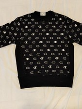 Champion Reverse Weave Crewneck Sweatshirt Black C Logo Mens S picture