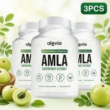 3x Alevia Organic Amla Capsules 1000mg Indian Gooseberry Antioxidant Supplement picture