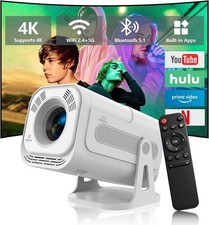 4K 1080P Mini Projector 50000L LED WiFi 6 Bluetooth Portable Home Theater picture