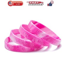 48 Pack Breast Cancer Awareness Bracelets Pink Camo Wristbands picture