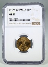 1937A GERMANY 10P NGC MS 62 Low Pop of 2 picture