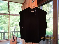 Figs Rafaela Oversized Scrub Top Women Size L Black Pockets Stretch Sleeveless picture