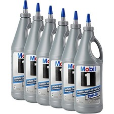 Mobil1 1043611 Full Synthetic Gear Lubricant, 75W-90 Quart 6 PK picture