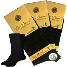  3 Pairs Men's Bamboo Dress Socks Black Seamless Toe %90 Bamboo by Pier Doni  picture