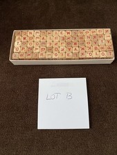 75pc Vintage RSVP Scrabble Replacement Pieces 1966 Wooden Letter Dice Cubes picture