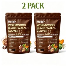 2 PACK Holior Wormwood Black Walnut Clove Herbal Supplement 240 Softgels picture