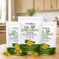 5Pack Resilia Oil of Oregano 6000mg with Black Seed Oil Softgels – 60 Capsules picture