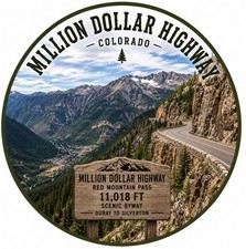Red Mountain Pass - Million Dollar Highway Metal Sign - Summit Elevation Sign picture