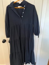 Pomander Place Navy Tiered Shirt Dress Size L Tuckernuck picture