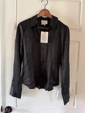Reformation Women’s Jodie Satin Top Black Size 2 picture