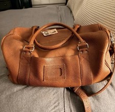 Rare Buffalo Jackson Ryder Reserve Brown Bison Leather Duffel Bag picture