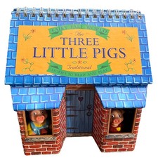 Portico THREE LITTLE PIGS Pop Up Book Playhouse Incomplete 1997 *4F picture