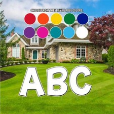 Alphabet Yard Letters, Solid Color with Outline 24