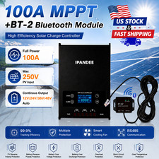 100A MPPT Solar Charge Controller 250VDC PV Input 12V-48V Auto APP LCD with BT picture