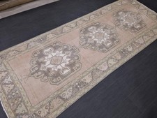 Vintage Turkish Oushak Runner Rug 4.2 x 11 Muted Vintage Runner Rug Hallway Runn picture