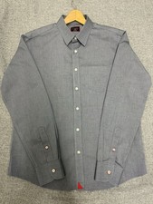 UNTUCKit Men's Large Blue Pío Cesare Shirt Relaxed Fit Wrinkle Free Cotton picture