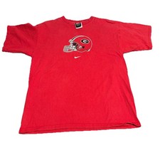 Vtg Nike Team Georgia Bulldogs MEDIUM T-Shirt Center Check Swoosh Faded RED picture