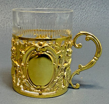 Antique French Rococo Ormolu Silver Liqueur Shot Cup Glass Holder Cherub Putti picture