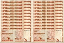20 Zimbabwe 50 Billion Special Agro Cheque 2008 banknote,,, picture