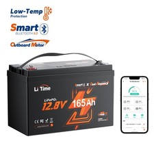 Used LiTime 12V 165Ah Dual Use Bluetooth Lithium Battery 1200CCA For Marine Boat picture