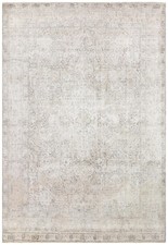 sold 6' x 9' Vintage Hand-knotted Perrsian Rug Light Gray distressed Pre-Owned picture