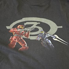 Vintage Halo 3 Xbox Game Promo T-Shirt Red vs Blue Video Game Tee 2007 Gamer 2XL picture