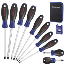 WORKPRO Magnetic Screwdriver Set 10-Piece Flat Head Phillips Slotted Screwdriver picture