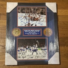 Team USA Signed Hockey Framed Display Photo 1980 & 2026 Winter Olympics picture