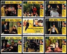 CHARADE  1963 HEPBURN CARY GRANT FULL SET OF LOOSE 11 X 14 LOBBY CARDS  picture