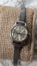VINTAGE WOMEN'S BENRUS 17 JEWELS SILVER-TONE MECHANICAL WRISTWATCH picture