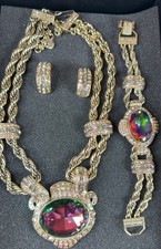 Heidi Daus “Chain Of Events” Necklace , Earring, Bracelet Set New picture