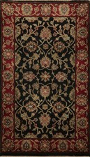 Sophisticated Ornate Floral Agra Rug Foyer Oriental 3x5 in Rich Red and Black picture