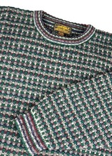 Vintage Eddie Bauer Sweater Men's Sz L Shetland Wool Knit Birdseye Chunky Heavy picture